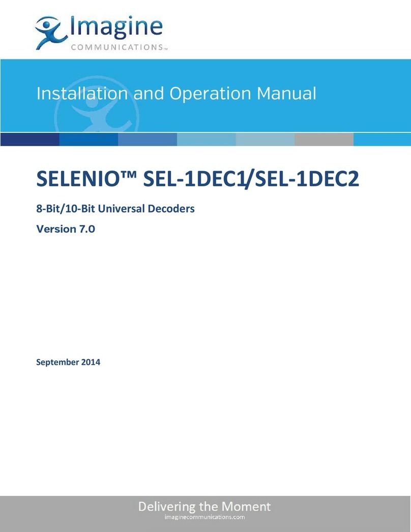Imagine Selenio SEL-1DEC1 Installation and operation manual