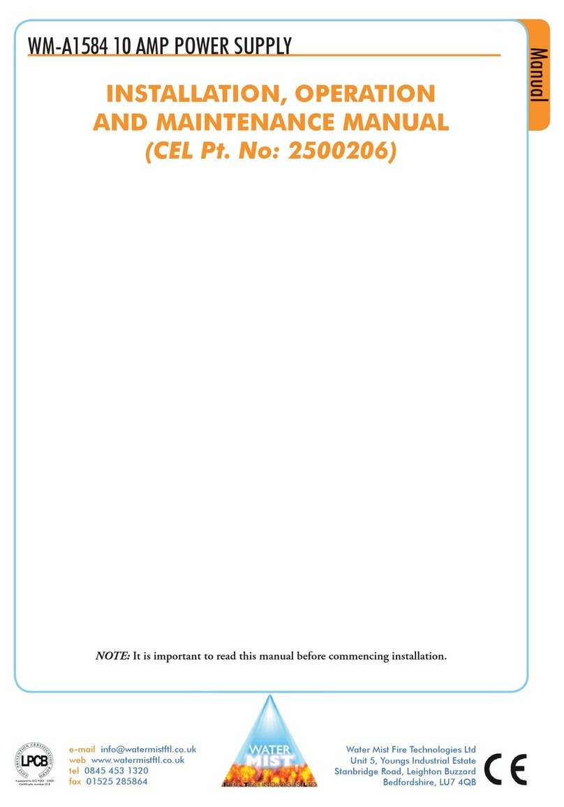 Water Mist WM-A1584 Installation, operation and maintenance manual
