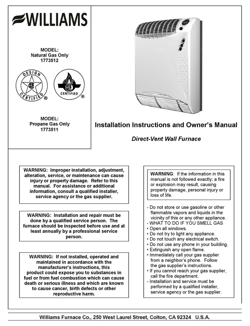 Williams 1773512 Installation instructions and owner's manual