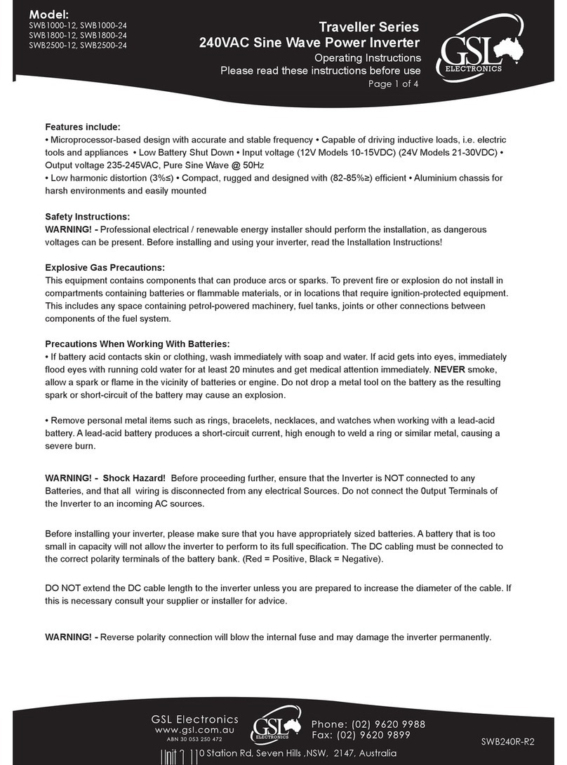 GSL SWB1000-12 operating instructions