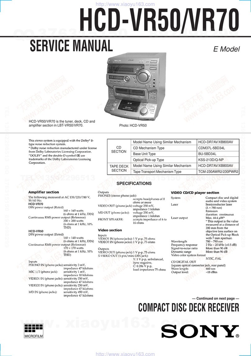 Sony HCD-VR50 User manual