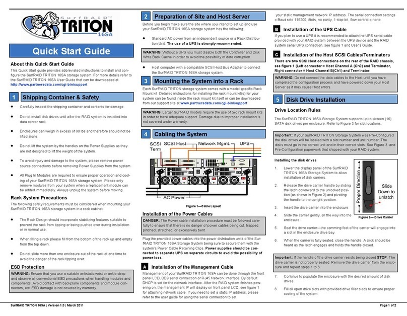 Partners SurfRAID TRITON 16SA quick start guide