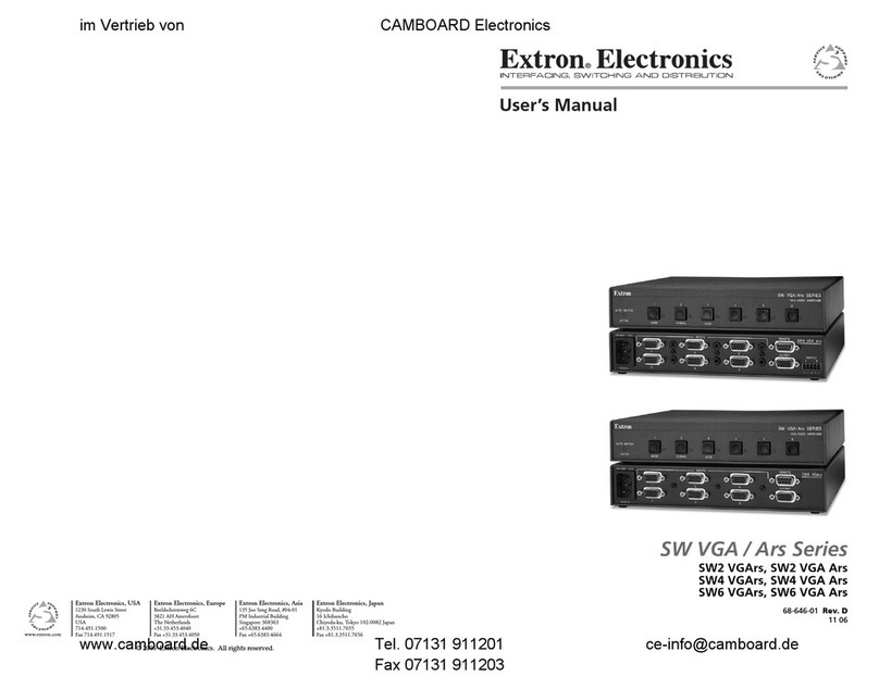 Extron electronics SW2 VGArs User manual