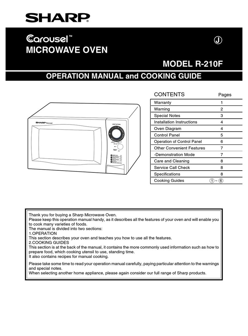 Sharp Carousel R-210F Use and care manual Sharp Carousel R-210F Use and care manual