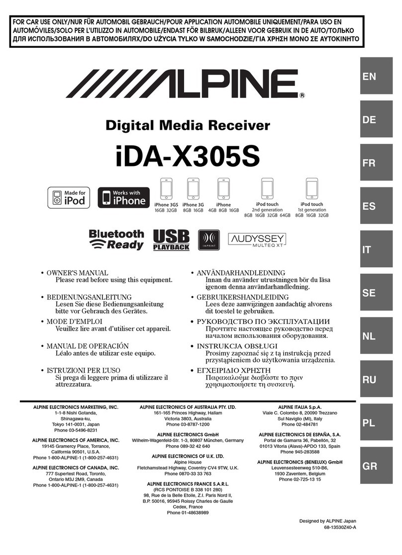 Alpine iDA-X305S owner's manual