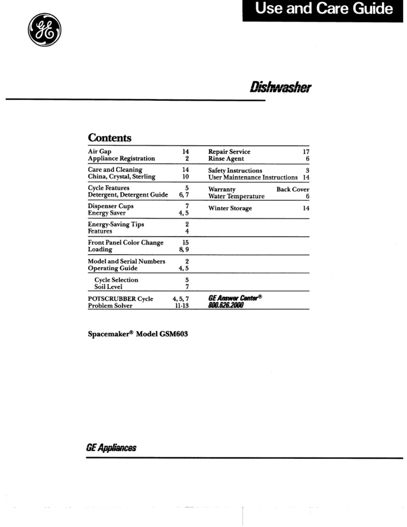 GE Spacemaker GSM603 User manual