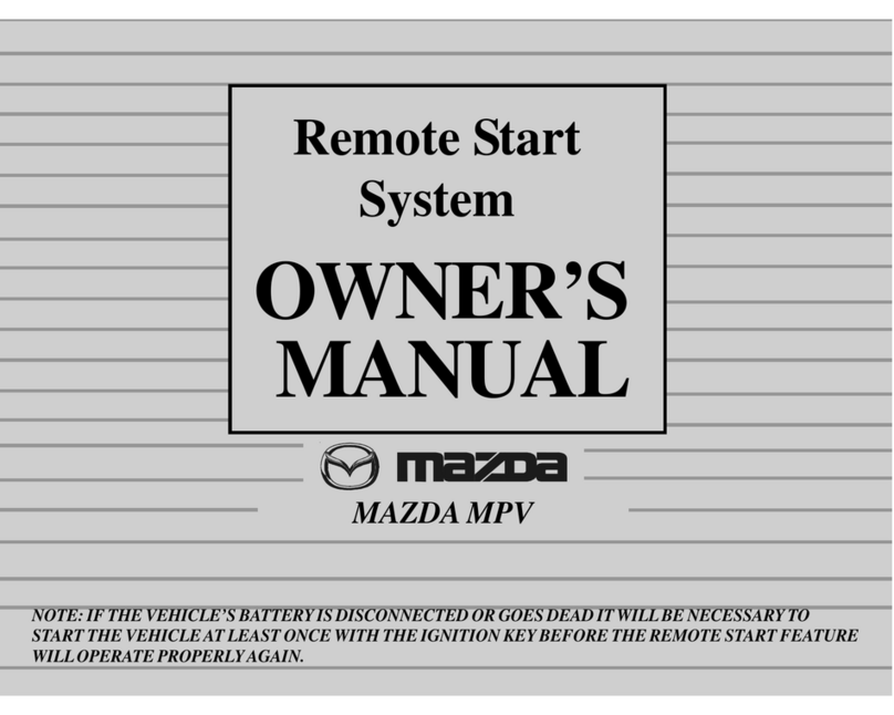 Mazda Remote Start System MPV owner's manual