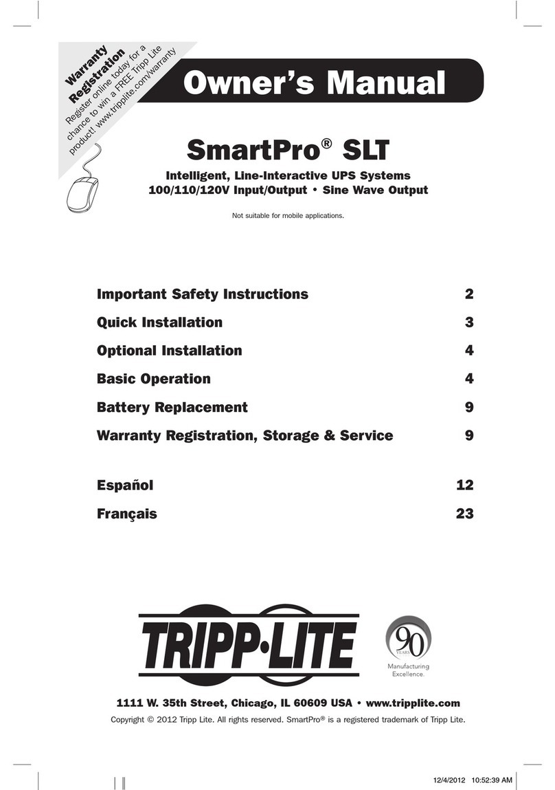 Tripp Lite SmartPro SLT User manual