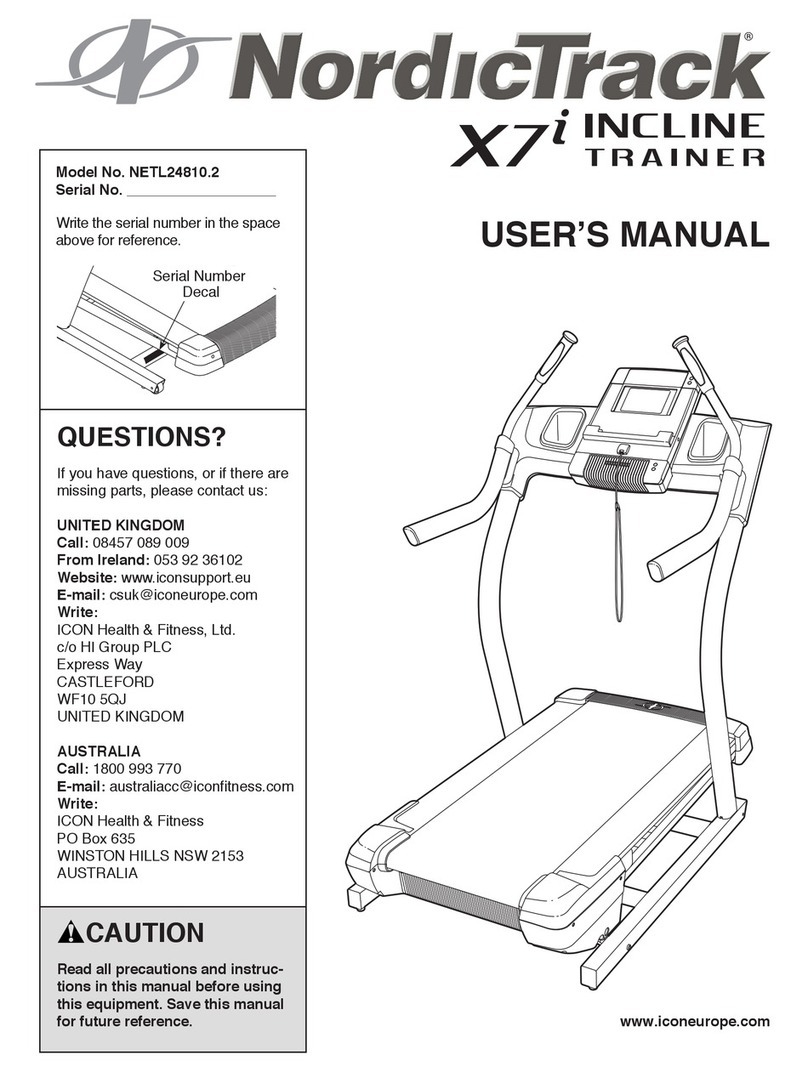 NordicTrack X7i NETL24810.2 User manual
