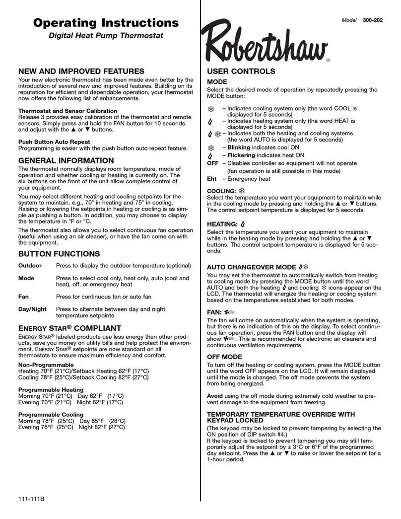 Robertshaw 300-202 User manual
