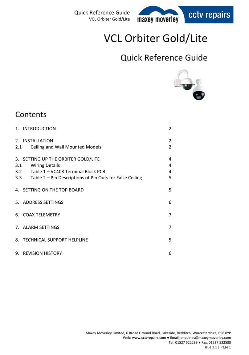 Maxey Moverley VCL orbiter gold Quick reference guide Maxey Moverley VCL orbiter gold Quick reference guide