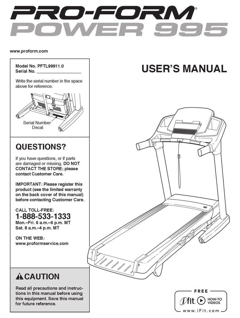 Pro-Form Power 995 user manual
