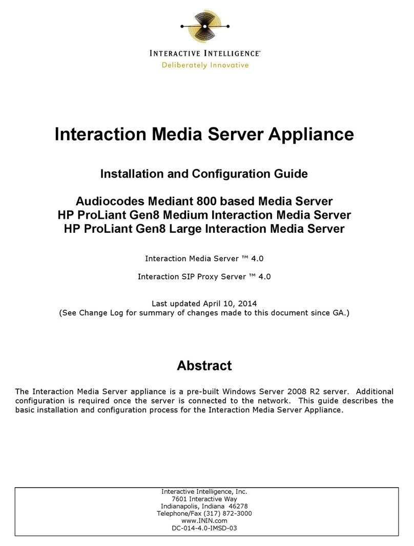 Interactive Intelligence Audiocodes Mediant 800 based Installation and configuration guide Interactive Intelligence Audiocodes Mediant 800 based Installation and configuration guide