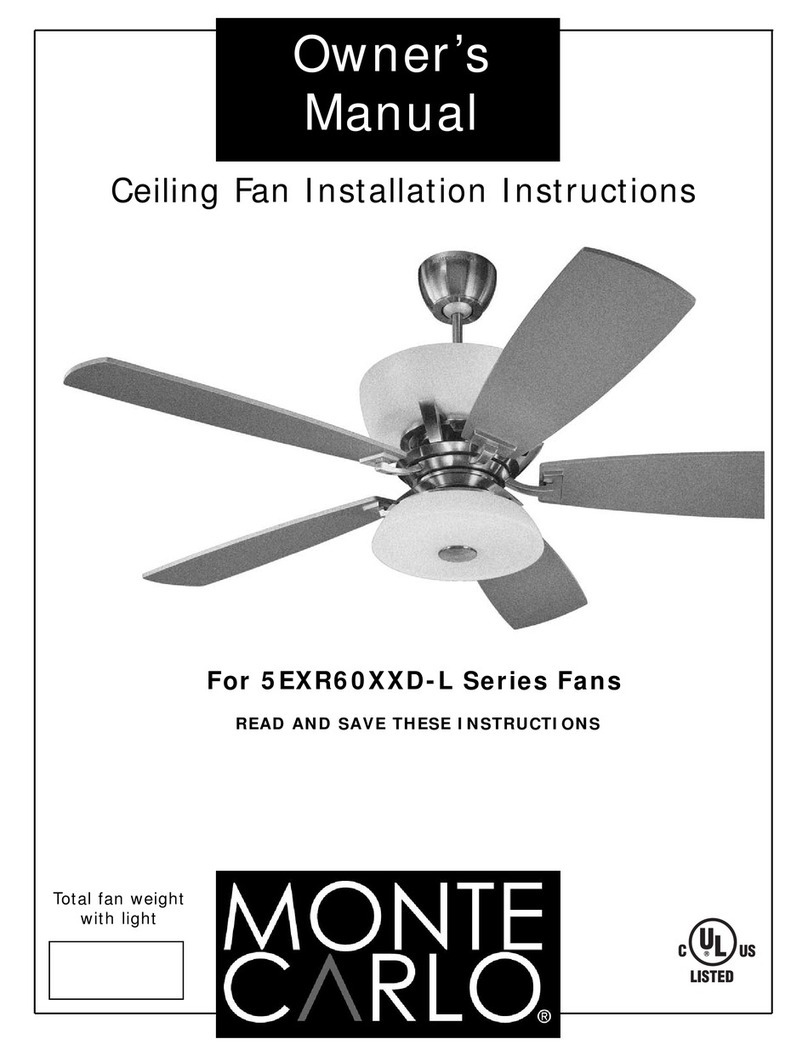 Monte Carlo Fan Company 5EXR60XXD-L Series owner's manual