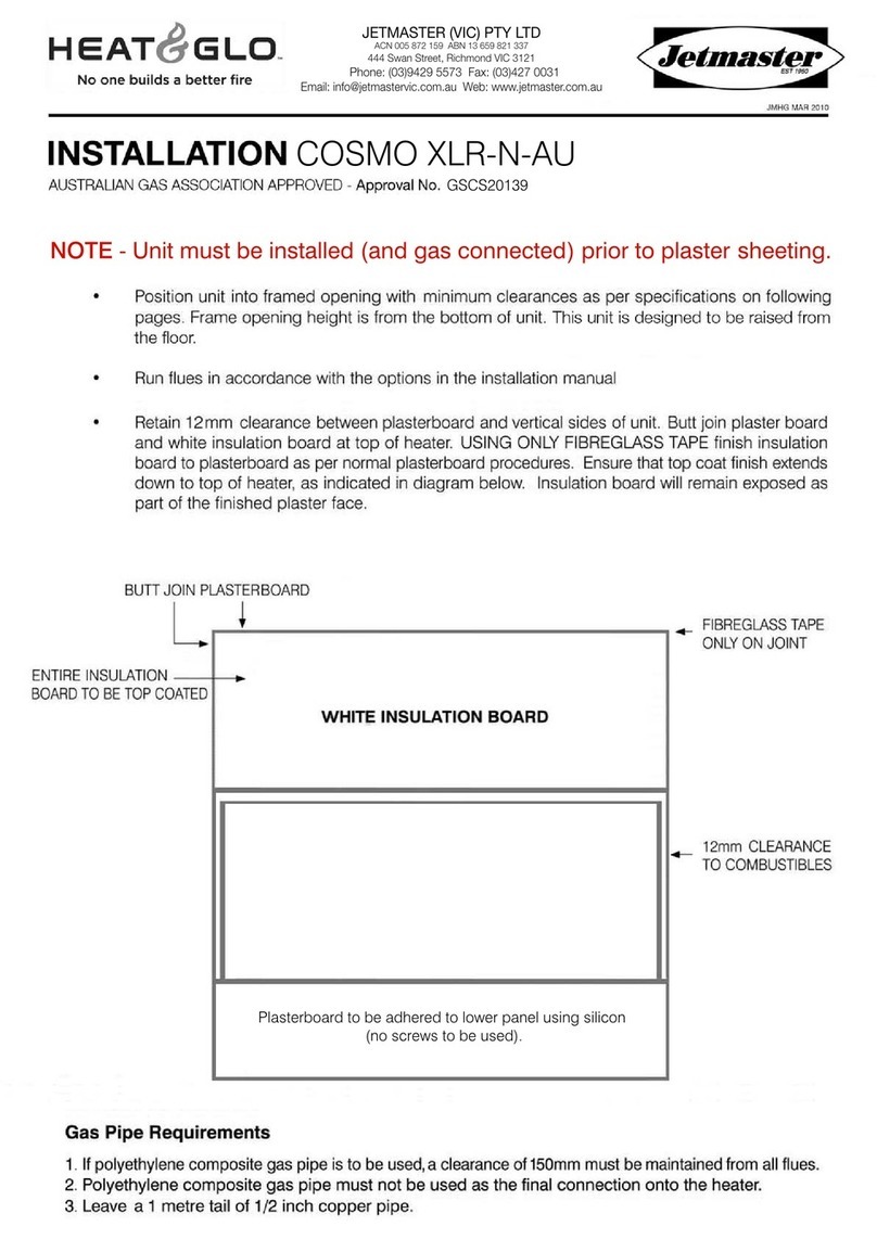 Heat & Glo Jetmaster COSMO XLR-N-AU User manual