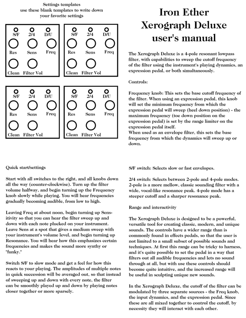 Iron Ether Xerograph Deluxe User manual