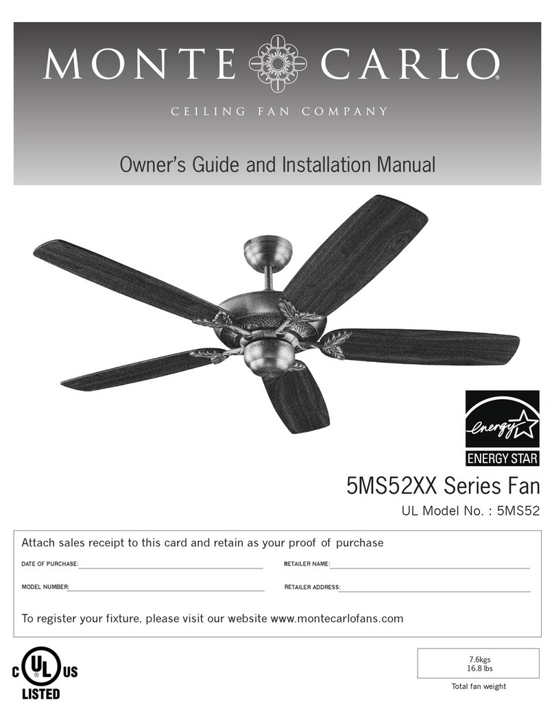 Monte Carlo Fan Company 5MS52 Series Owner's guide and installation manual