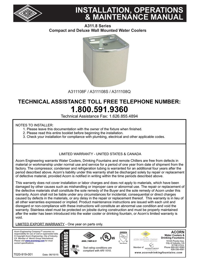 Acorn A311108F Installation, operation & maintenance manual