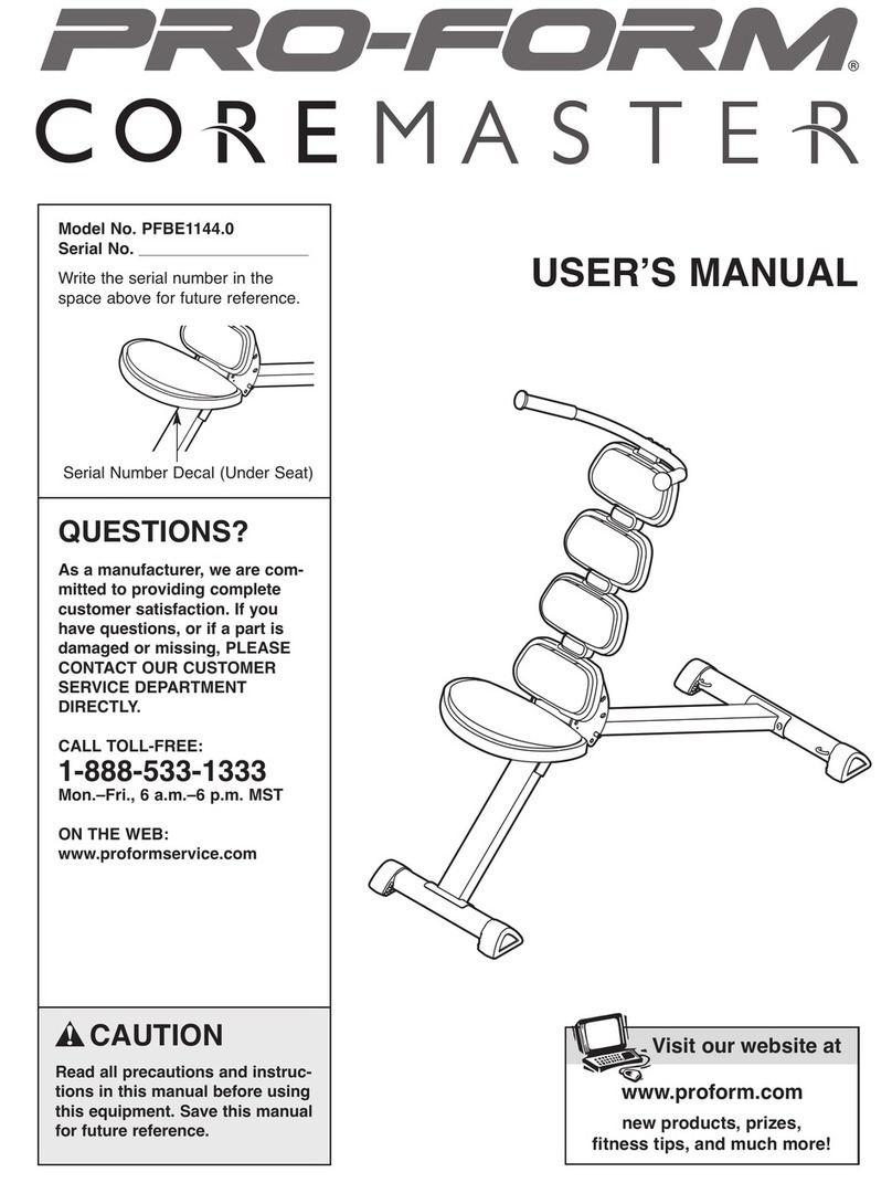 Pro-Form COREMASTER PFBE1144.0 user manual