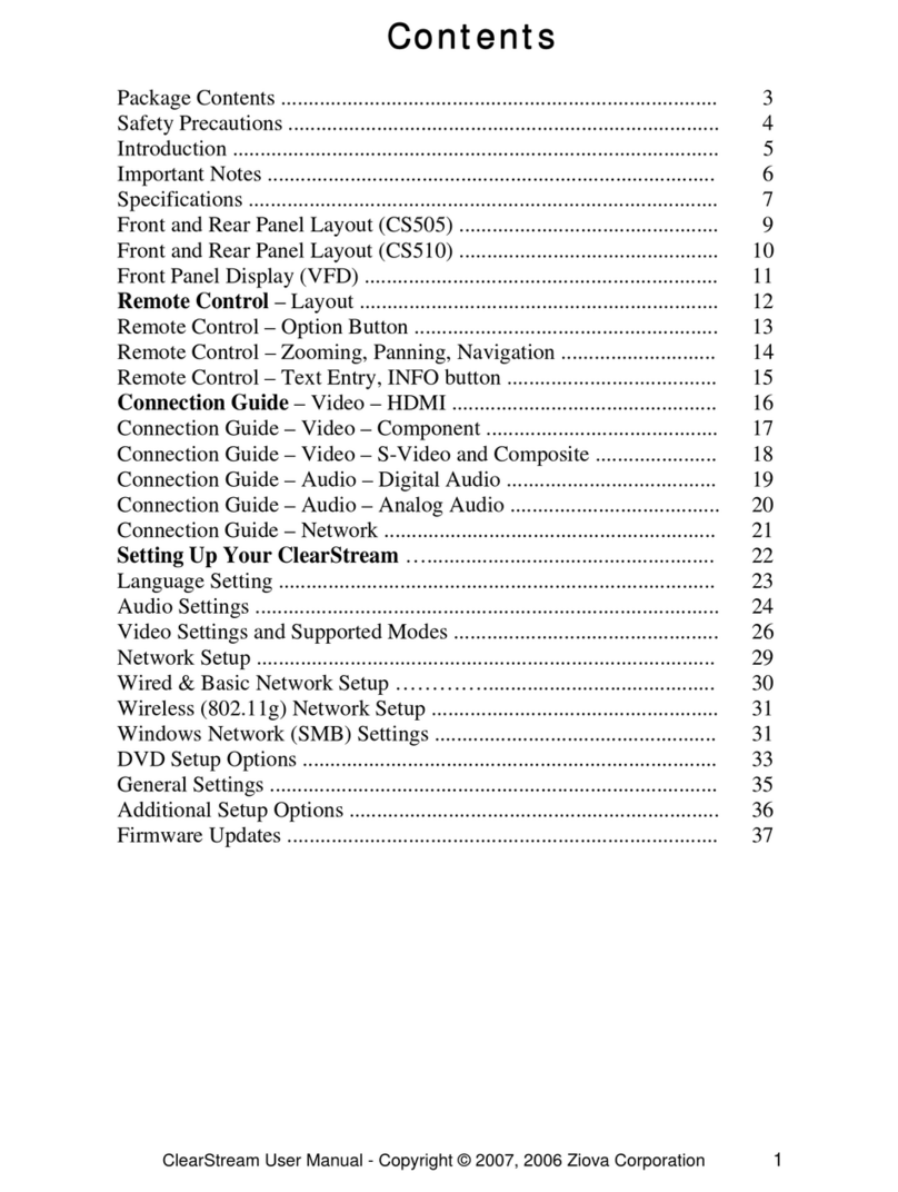 Ziova clearstream CS505 manual
