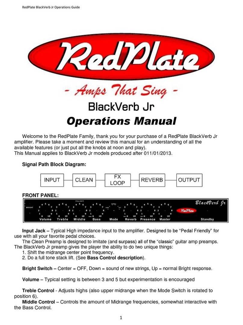 RedPlate BlackVerb Jr Operation manual