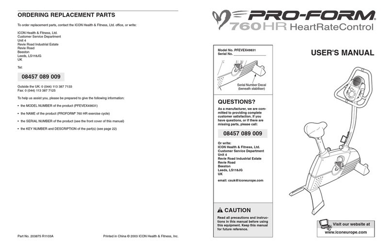 Pro-Form 760 HR PFEVEX49831 User manual