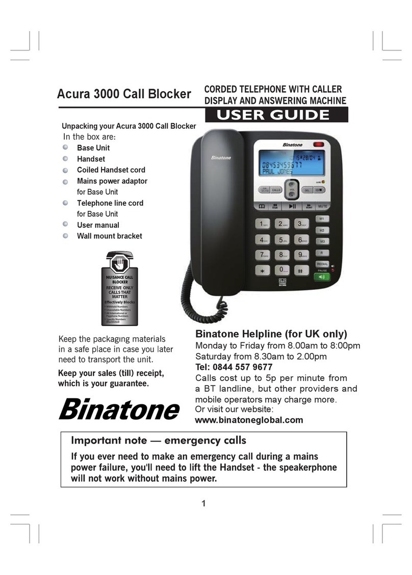 Binatone Acura 3000 Call Blocker user guide