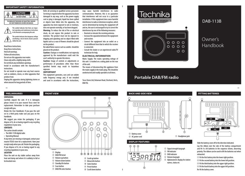 Technika DAB-113B Owner's handbook