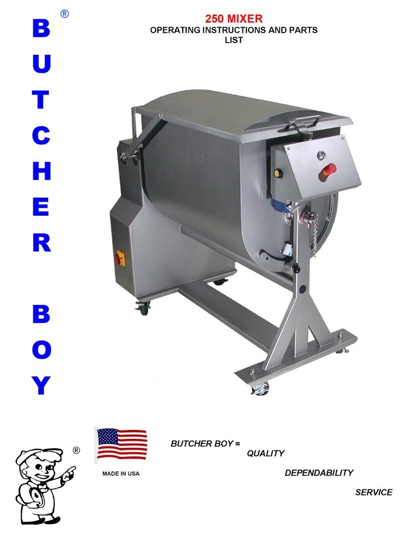 BUTCHER BOY 250 MIXER Operating instructions and parts list BUTCHER BOY 250 MIXER Operating instructions and parts list