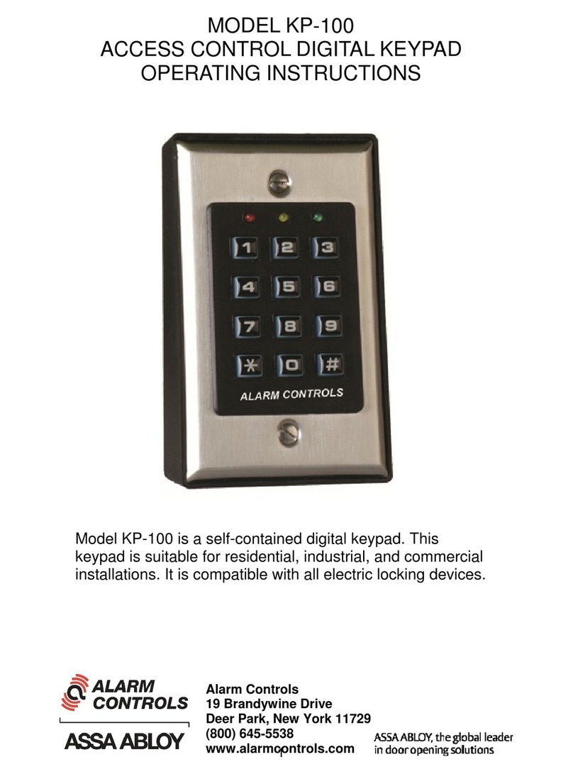 Alarm Controls Corporation KP-100 operating instructions