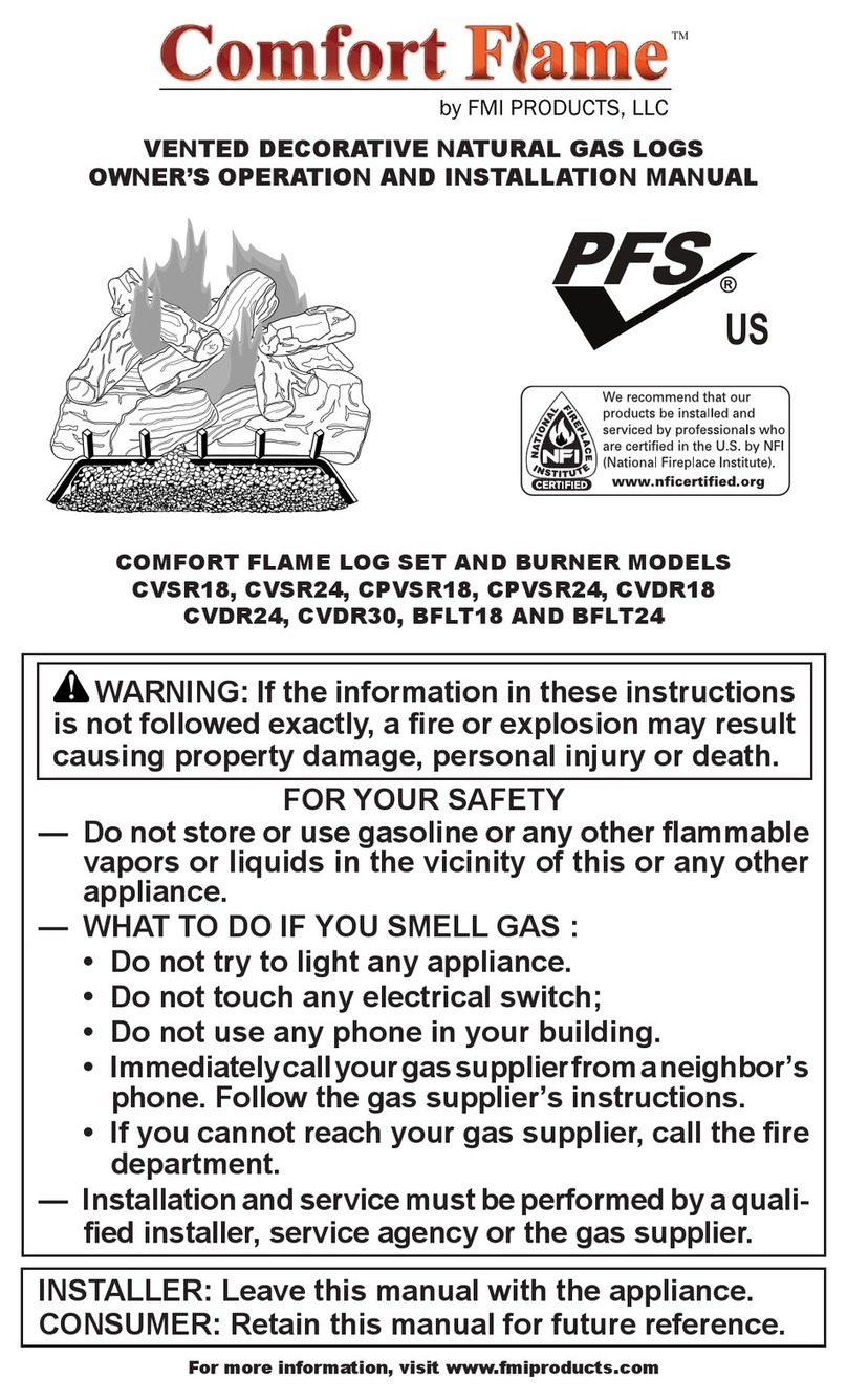 Comfortflame CVSR18 owner's manual