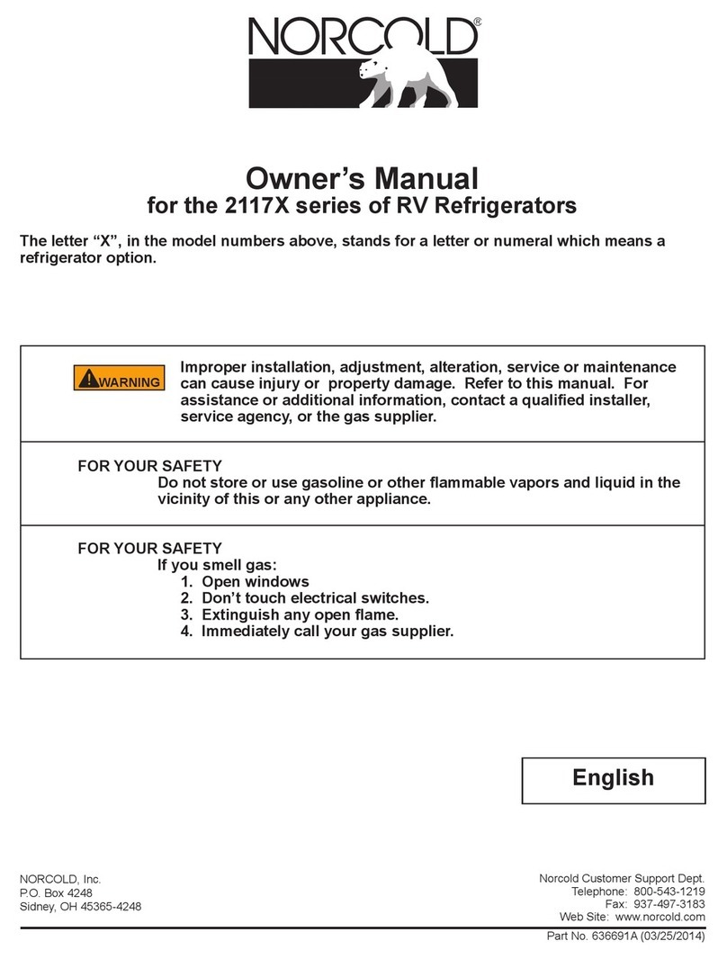 Norcold 2117x series User manual