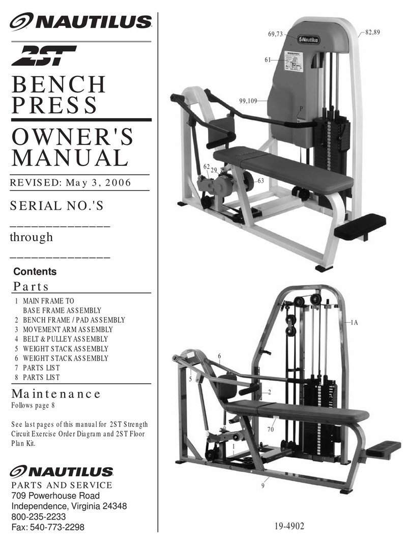Nautilus 2ST BENCH PRESS owner's manual
