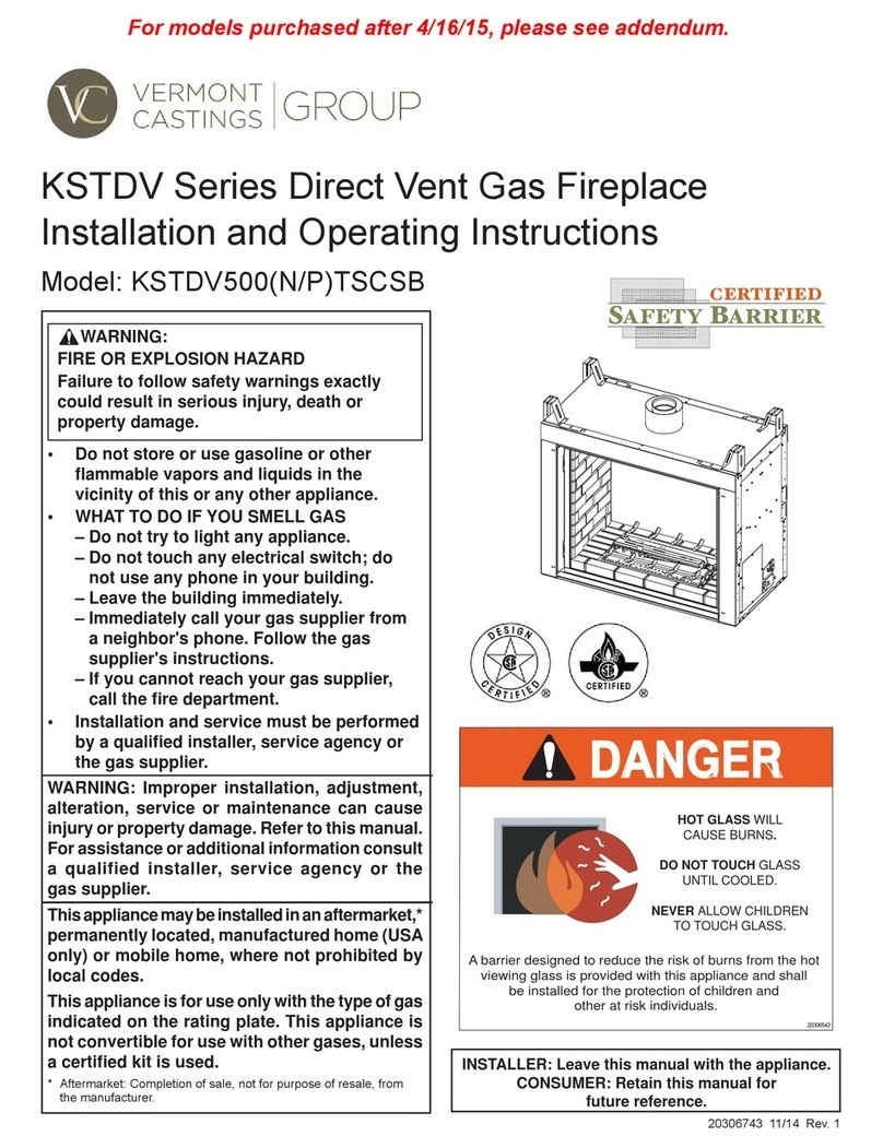 Vermont Castings KSTDV500(N/P)TSCSB User manual