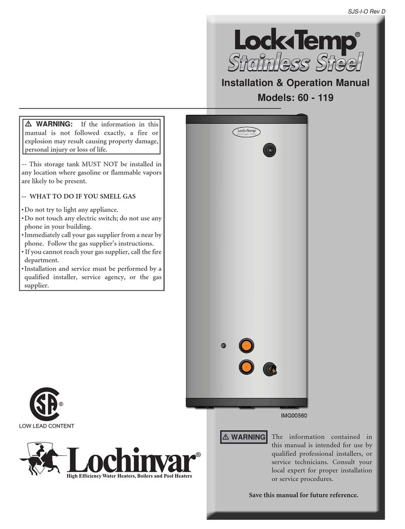 Lochinvar Lock Temp SJS060 User manual