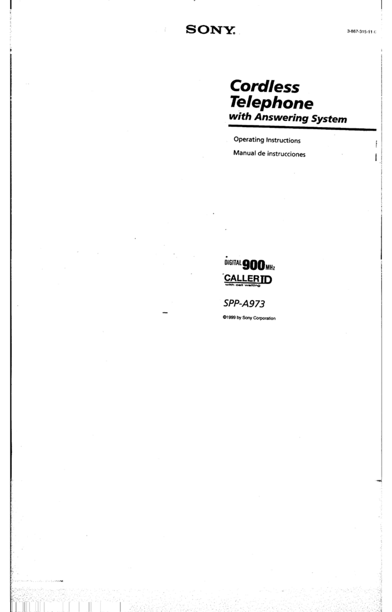 Sony SPP-A973 - Cordless Telephone With Answering... User manual Sony SPP-A973 - Cordless Telephone With Answering... User manual