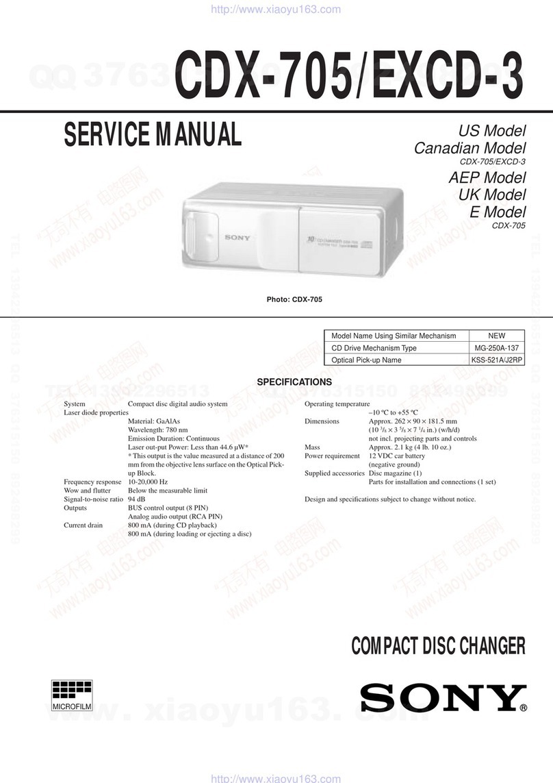 Sony CDX-705 - Compact Disc Changer System Service manual