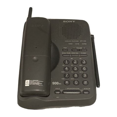 Sony SPP-935 - 900 Mhz Cordless Phone User manual
