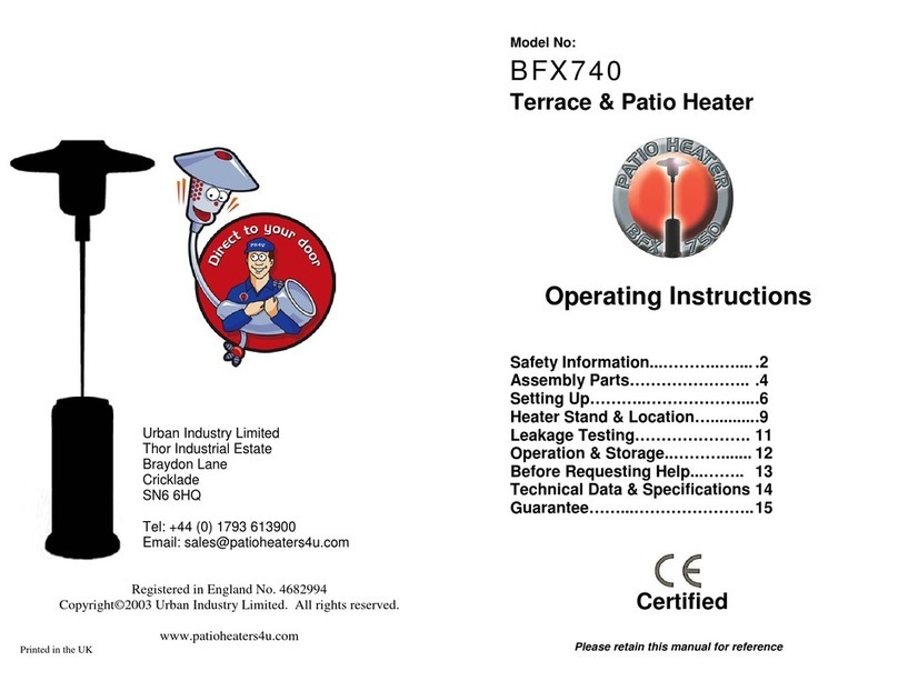 Patio Heater 4U BFX740 operating instructions