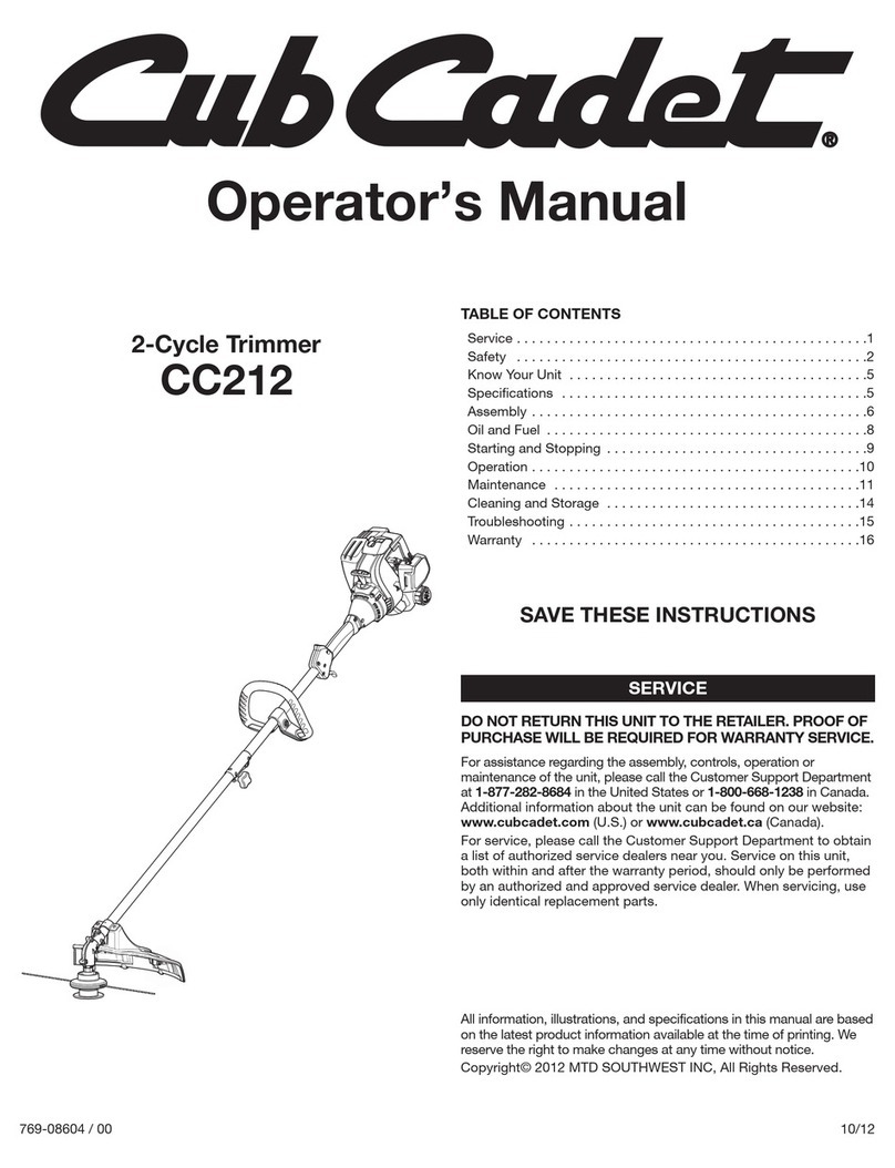 Cub Cadet CC212 User manual
