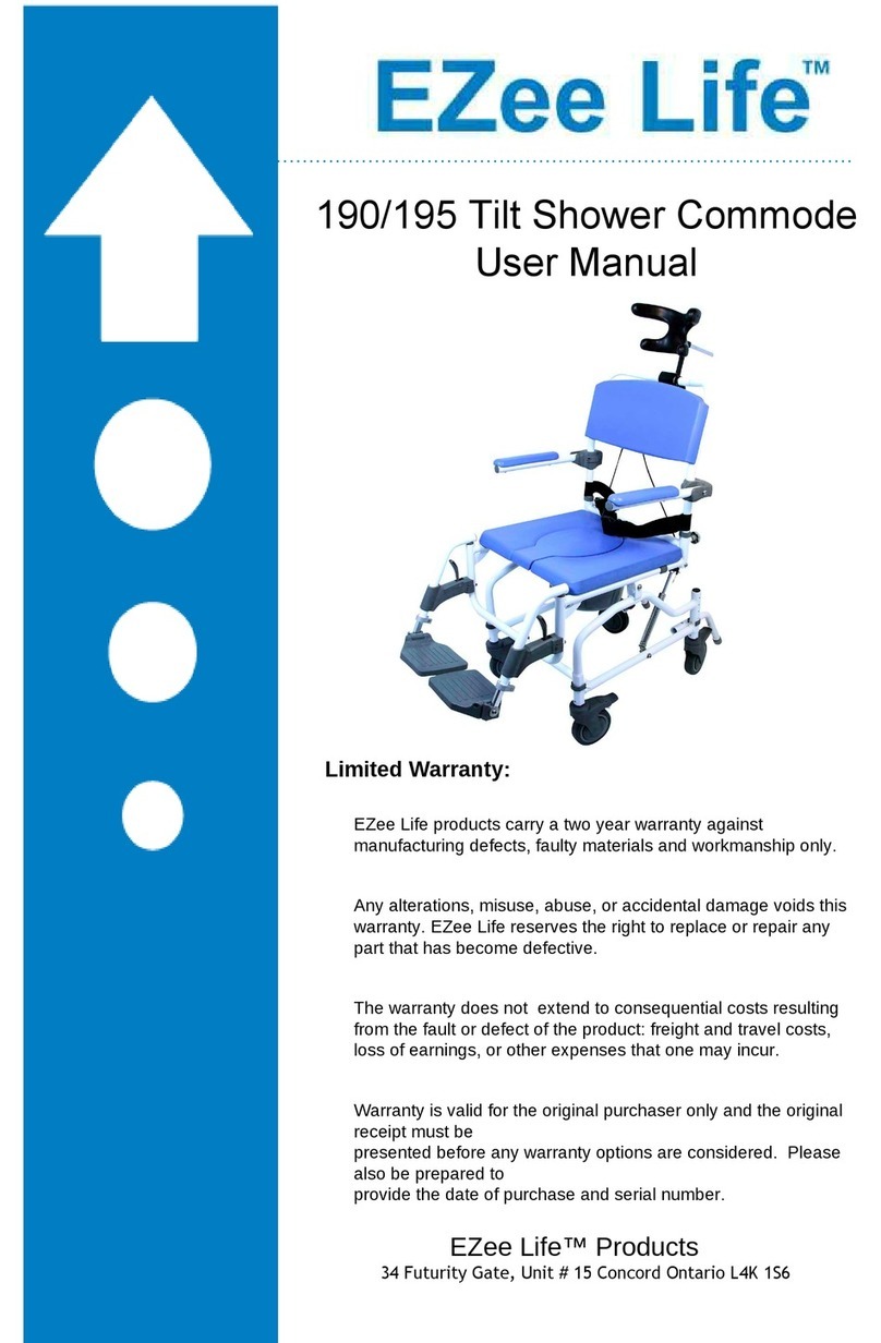 EZee Life 190 Tilt Shower Commode User manual EZee Life 190 Tilt Shower Commode User manual