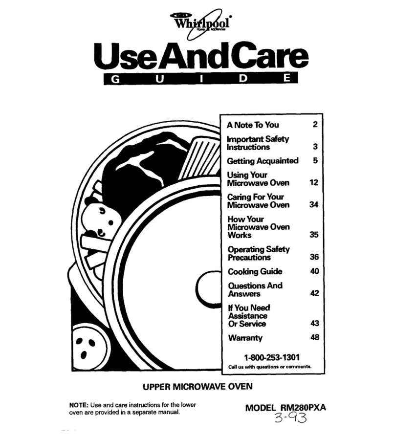 Whirlpool RM280PXA Use and care guide