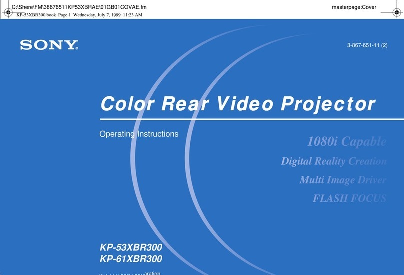 Sony KP-53XBR300 - 53" Color Rear Video Projector... User manual