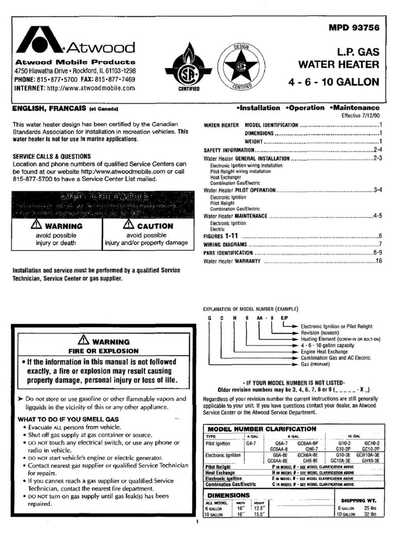 Atwood MPD 93756 Owner's manual