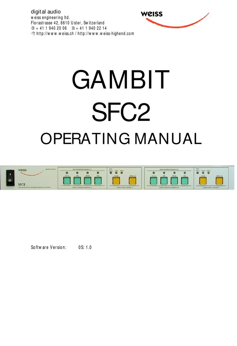 WEISS GAMBIT SFC2 User manual WEISS GAMBIT SFC2 User manual
