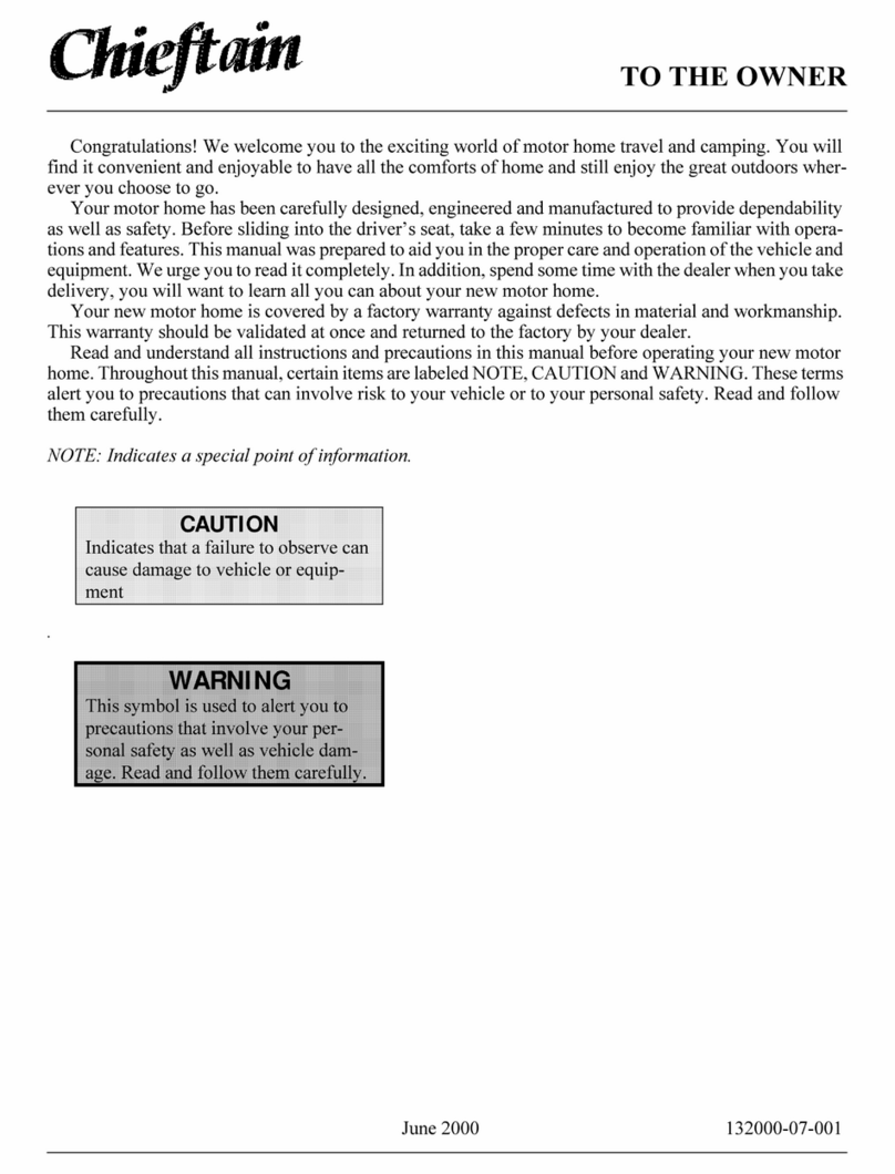 Winnebago 2001 Chieftain User manual