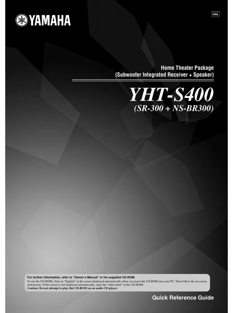Yamaha YHT-S400 Quick reference guide