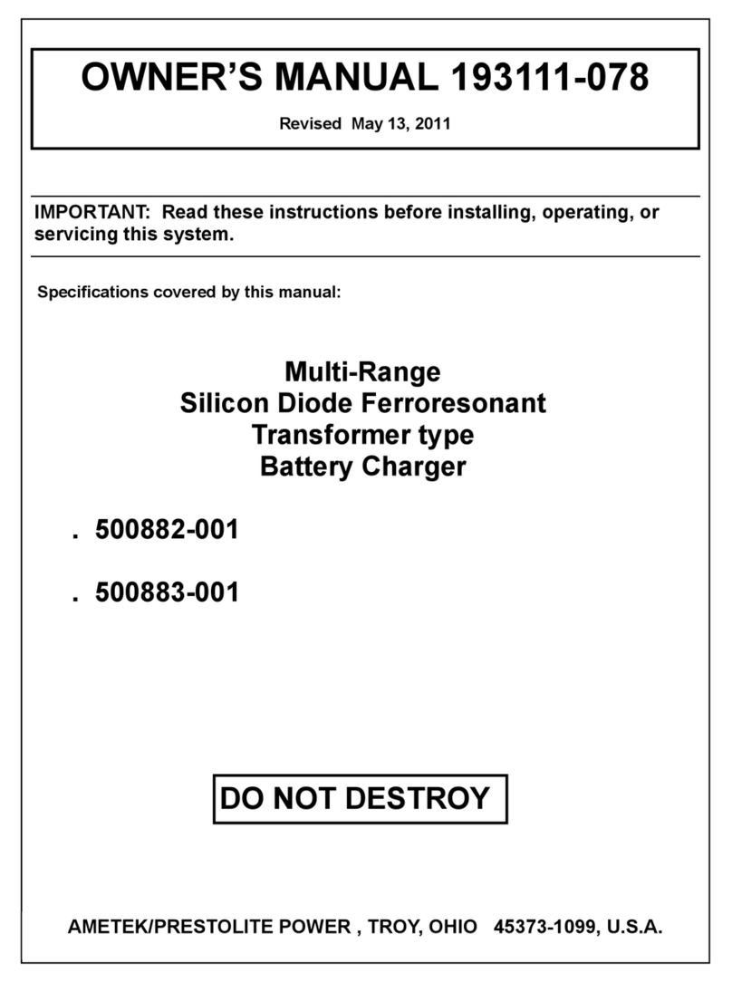 AMETEK/PRESTOLITE POWER 500882-001 User manual AMETEK/PRESTOLITE POWER 500882-001 User manual