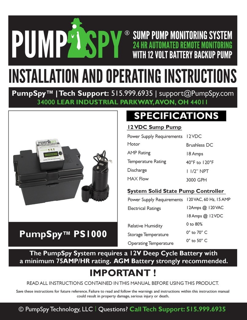 PumpSpy PS1000 Installation and operating instructions