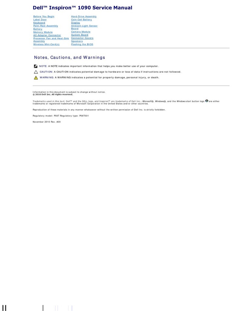 Dell Inspiron 1090 Service manual
